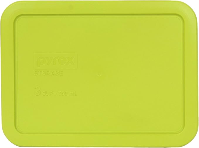 Pyrex 7210-PC 3 Cup Edamame Green Rectangle Plastic Food Storage Lid, Made in USA