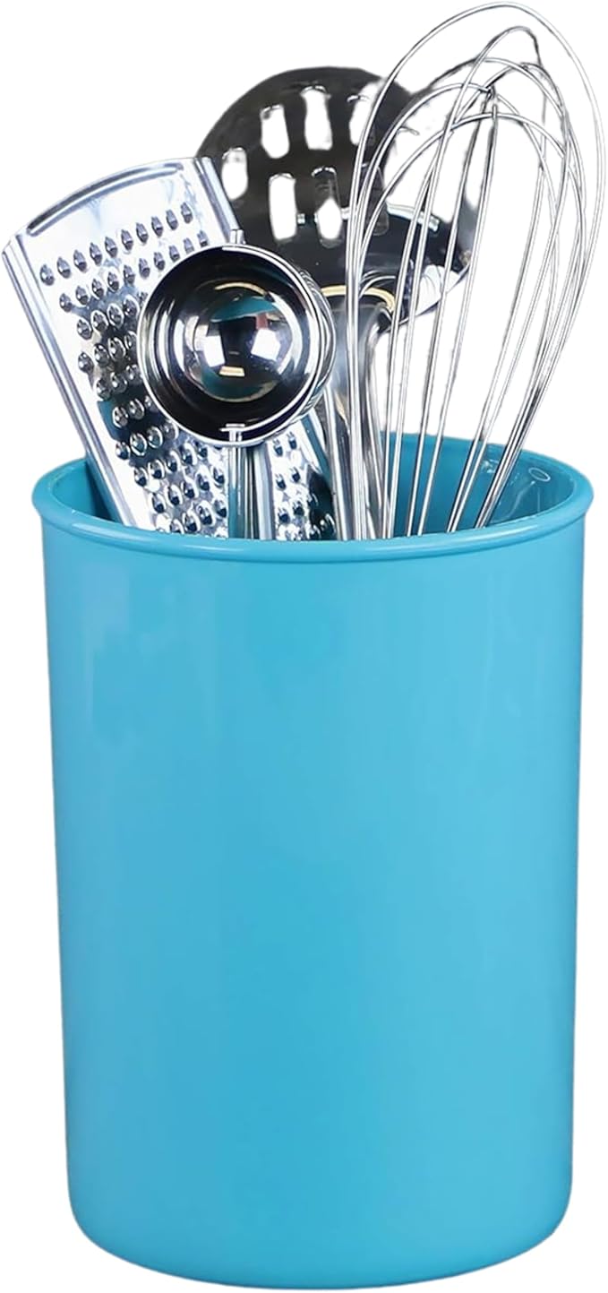 Reston Lloyd Calypso BasicsMultipurpose Cookware Storage Crock, Kitchen Countertop & Office Desk Organization, Durable & Food Safe BPA-Free Plastic, Aqua-Blue