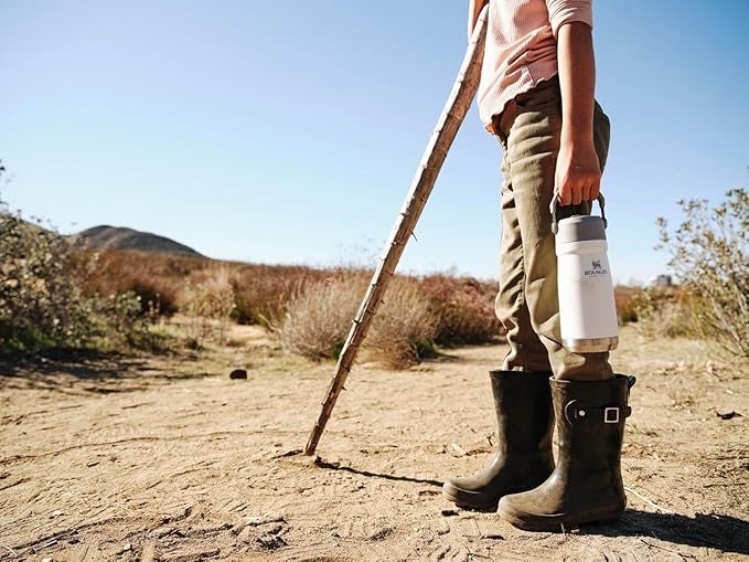 STANLEY IceFlow Flip Straw Water Bottle 17 oz | Built-In Straw for Travel and Sports | Lightweight and Leak Resistant | Insulated Stainless Steel | BPA-Free | Polar