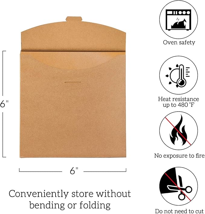 Hiware 200 Count Unbleached Parchment Paper Squares 6" x 6", Non-Stick Wax Paper Sheets for Separate Burgers, Cookies & Other Foods When Storing, Freezing