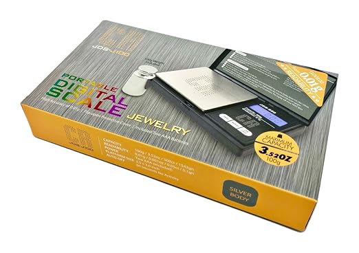 CR Scale Digital Pocket Scale - 1pc Premium Digital Food Scale 100g by 0.01g Digital Grams Scale Weight Scale Kitchen Scale Silver Gram Scale with Weight Portable Scale (JDS-J100) (Battery Included)