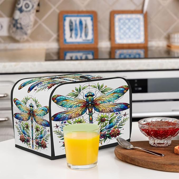 Animal Dragonfly Flower Toaster Cover 2 Slice Wide Slot Washable Appliance - Image 6