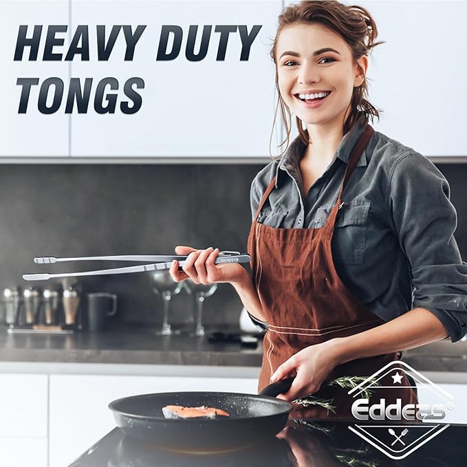 16 Inch long Kitchen Tweezers - 2 Pack large Tweezer Tongs for Cooking, Heavy Duty Stainless Steel Heat Resistant 600°F Food tweezers, Dishwasher safe