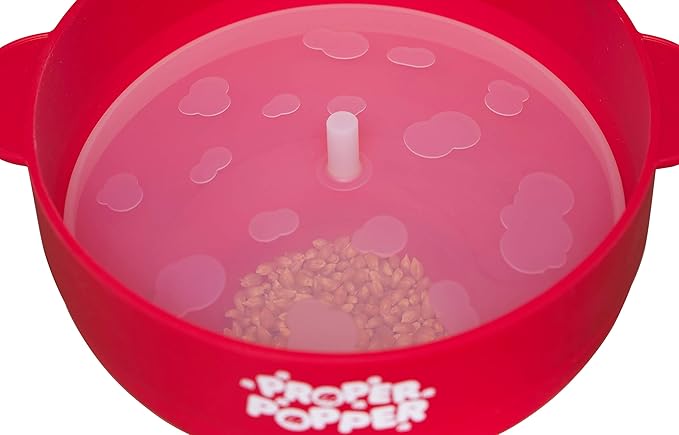 The Original Proper Popper Microwave Popcorn Popper, Silicone Popcorn Maker, Collapsible Bowl BPA Free & Dishwasher Safe - (Red)