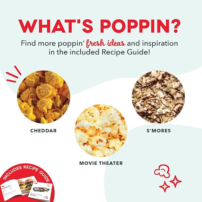 DASH Hot Air Popcorn Popper Maker with Measuring Cup to Portion Popping Corn Kernels + Melt Butter, 16 Cups - White