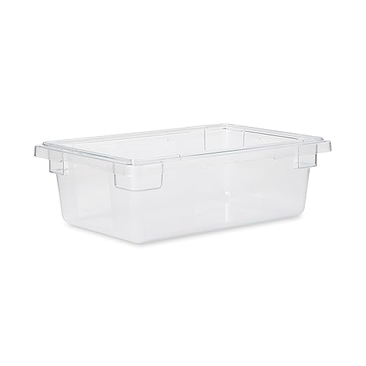Rubbermaid Commercial Products Polycarbonate Food Storage Box/Tote, 3.5 Gallon, Clear, for Restaurant/Kitchen/Cafeteria