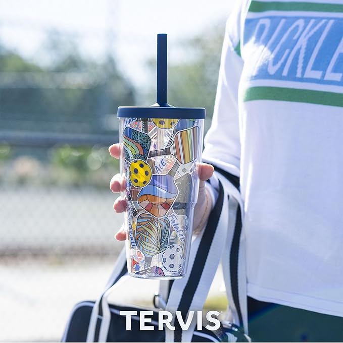 Tervis Kelly Ventura - Floral Collection Made in USA Double Walled Insulated Tumbler Travel Cup Keeps Drinks Cold & Hot, 24oz with Straw Lid, Posy