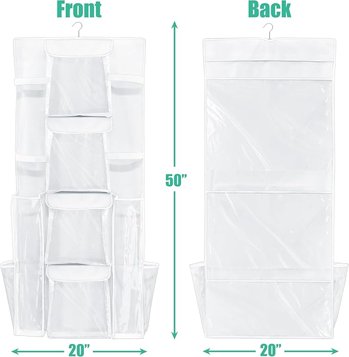 Simple Houseware Double-Sided Hanging Gift Wrap Organizer Storage Pockets, White (Set of 1)