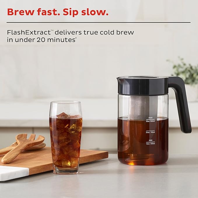 Instant Cold Brew Electric Coffee Maker, From the Makers of Instant Pot, Customize Your Brew Strength, Easy-to-Use, Dishwasher Safe Glass Pitcher, Quickly Brew Up to 32 Ounces
