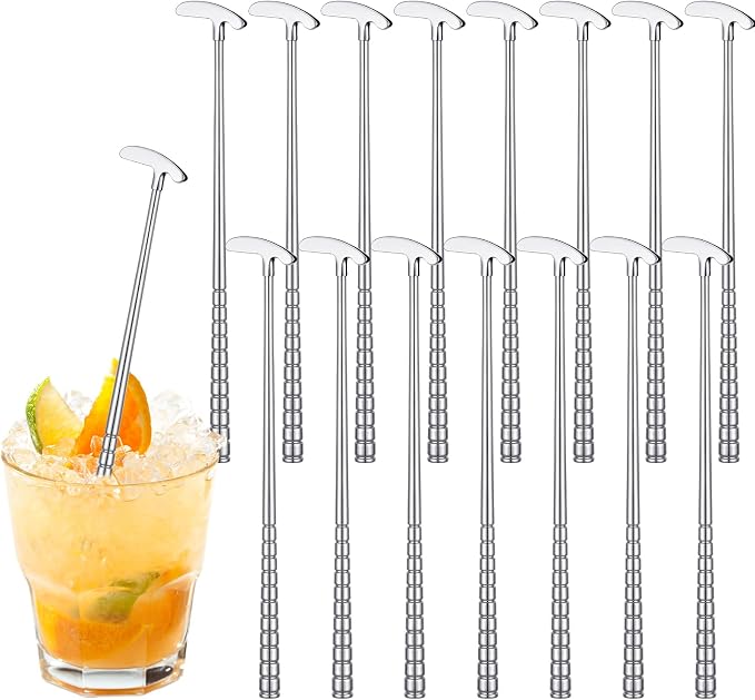 Teenyyou 20 Metal Golf Cocktail Stirrer Reusable Cocktail Beverage Stirrer by Teenyyou