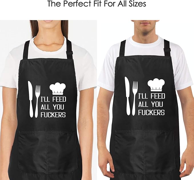Funny Cooking Aprons for Men Gifts for Dad Husband Boyfriend Brother Unique Birthday Gifts for Men Women BBQ Grilling Apron
