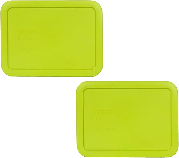 Pyrex 7210-PC 3 Cup Edamame Green Food Storage Replacement Lid (2-Pack) - Made in USA
