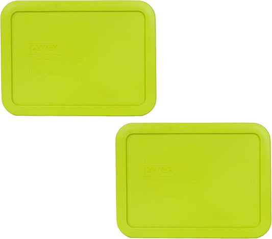 Pyrex 7210-PC 3 Cup Edamame Green Food Storage Replacement Lid (2-Pack) - Made in USA