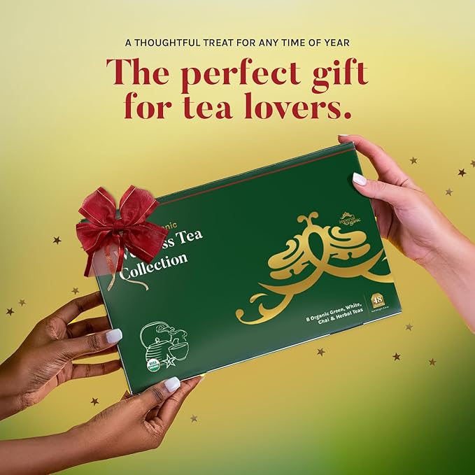 Uncle Lee’s Organic Tea Variety Gift Set – Wellness Collection with 8 Teas (6 Bags Each) in a Premium Gift Box, 3.3 Oz (48 Tea Bags)
