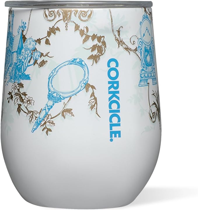 Corkcicle Stemless Insulated Wine Glass Tumbler - Keeps Beverages Cold 6 Hours & Hot 3 Hours - Stainless Steel - Easy-Grip - Summer Drinkware Gift - Keeps Drinks Ice Cold - 12 oz - Princess Belle