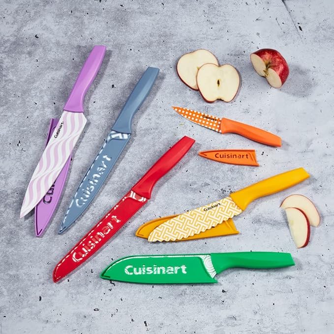 Cuisinart C55-12PR2 Advantage Color Collection 12-Piece Printed Color Cutlery Set, Multicolor