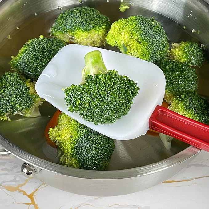 Commercial Spoonula Rubber Spatula Set, High Heat Spatula Spoon 9.5 Inches, Commercial Spatula for Cooking, Rubber Spatula Set Resistant to 500℉ (2 Spoonulas 9.5")