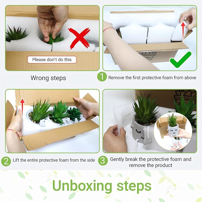 Zerzsy Fake Desk Plants in Cement Pots, Faux Plant Succulents Shelf Decorations - Image 6