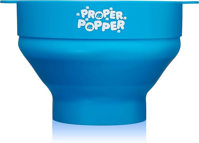 The Original Proper Popper Microwave Popcorn Popper, Silicone Popcorn Maker, Collapsible Bowl BPA Free & Dishwasher Safe - (Turquoise)