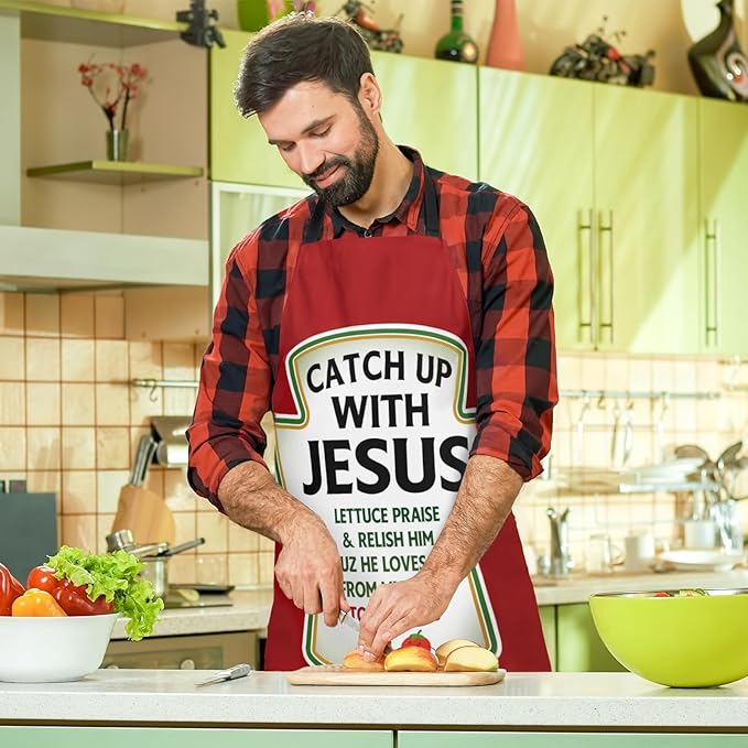 Funny Men Cooking Grilling Aprons Belly BBQ Funny Gag Gifts for Christmas, White Elephant Gift Exchange (Black, One Size)