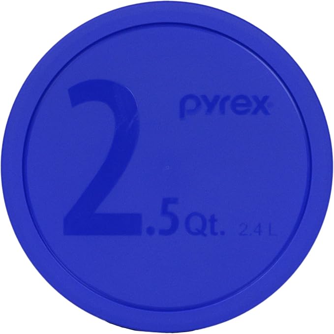 Pyrex 325-PC Blue 10-inch Dia. Lid for 2.5-Quart (2.4L) Mixing Bowl - 4 Pack Made in the USA