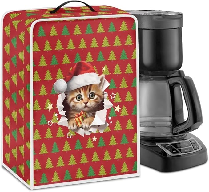 Christmas Cat Coffee Maker Waterproof Small Appliance Cover by Psesaysky