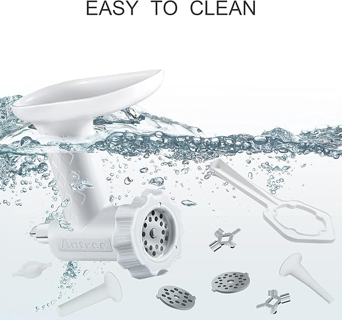 Food Meat Grinder Attachments for KitchenAid Stand Mixers, Excellent Food Grade Meat Grinder Accessories Meat Mixer Attachment Including 2 Sausage Stuffer Tubes Rust-proof and Durable