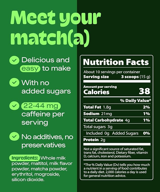 MatchaDNA Matcha Latte – Sweet Matcha Latte Powder with Milk, No Sugar Added – Green Tea Lattes Mix for Hot or Iced Drinks – Organic Macha Tea, Antioxidant Rich, Smooth Energy Boost (5.3 oz Pouch)