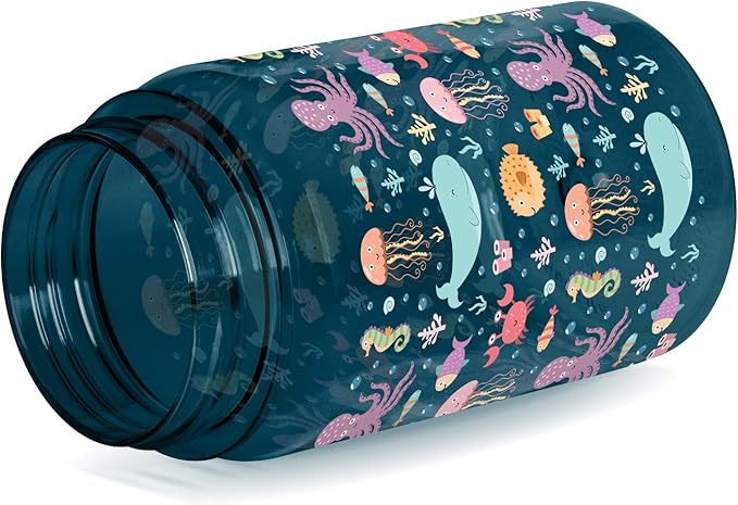 Simple Modern Kids Tritan Plastic Summit Water Bottle | 12 oz BPA-Free Cup with Covered Leak Proof Straw Lid for Girls, Boys, Toddlers | Under the Sea