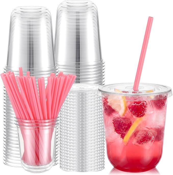 Ziliny 50 Sets Clear Plastic Cups by Ziliny