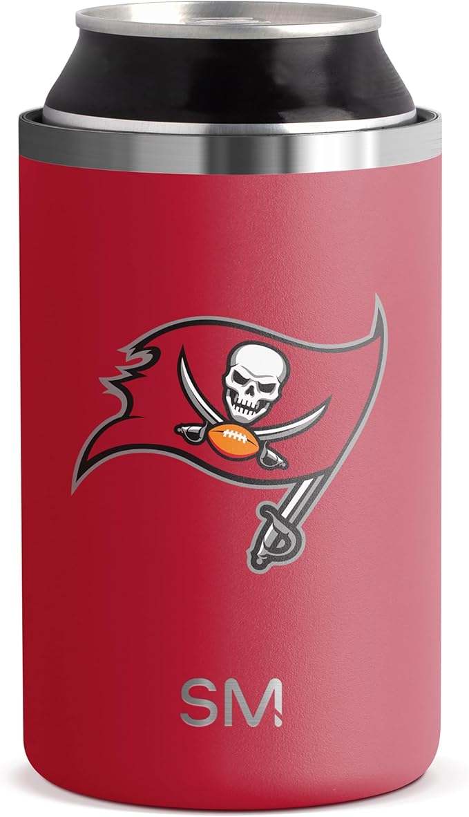 Simple Modern Officially Licensed NFL Tampa Bay Buccaneers Gifts for Men, Women, Dads, Fathers Day | Insulated Ranger Can Cooler for Standard 12oz Cans - Beer, Seltzer, and Soda