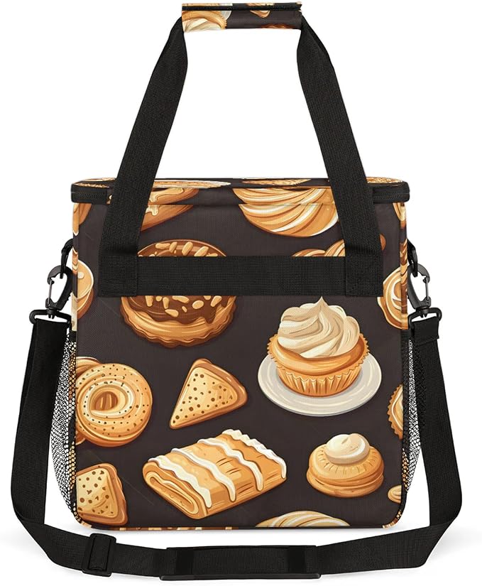 Bakery Coffee Maker Travel Bag, Bread Food Insulated Grocery Bag Travel Picnic - Image 5