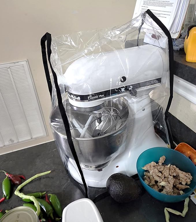 Transparent Cover for KitchenAid Stand Mixer, Large Size Covers with Organizer Bag Compatible 4.5-6 Quart KitchenAid Mixer, Fits All Tilt Head & Bowl Lift Models(Clear)