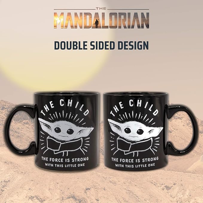 Silver Buffalo Star Wars The Mandalorian Force is Strong with this Little One Ceramic Coffee Mug, 20-Ounces
