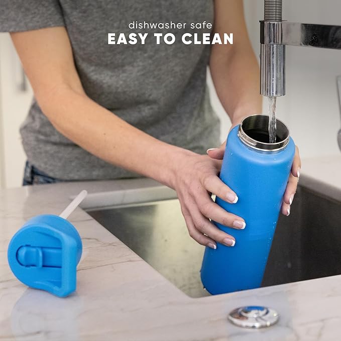 Simple Modern Water Bottle with Straw Lid | Vacuum Insulated Stainless Steel Metal Thermos | Reusable Leak Proof BPA-Free Flask for Sports Gym | Summit Collection | 30oz, Deep Ocean