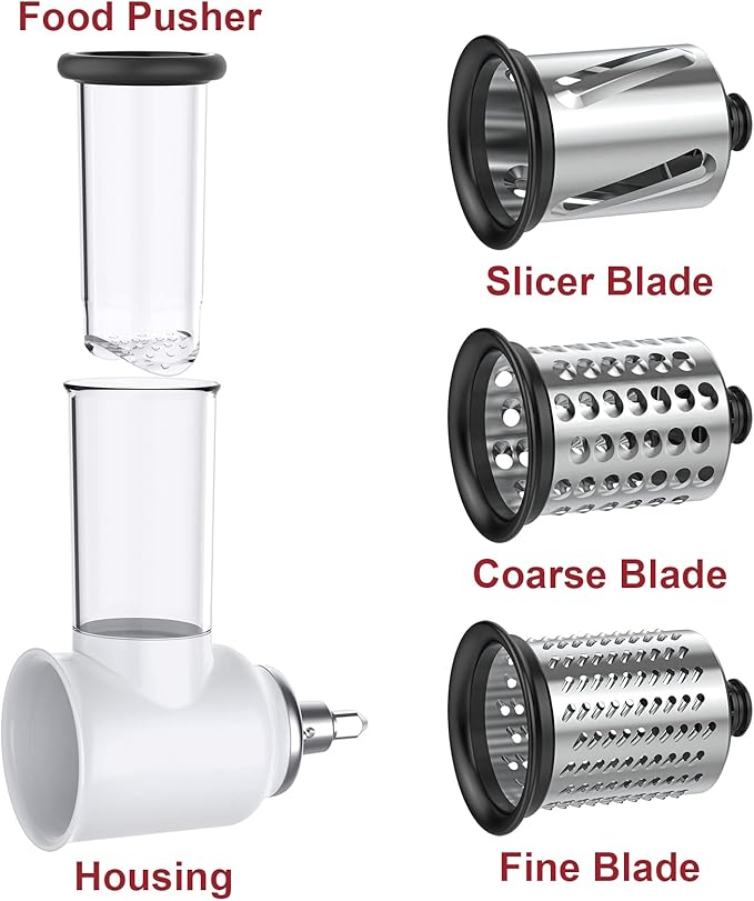 Slicer Shredder Attachment for KitchenAid Stand Mixers, Vegetable Cheese Grater Salad Maker Food Slicers Accessories for Kitchenaid, Easy Clean Dishwasher Safe Cheese Shredder by Gvode