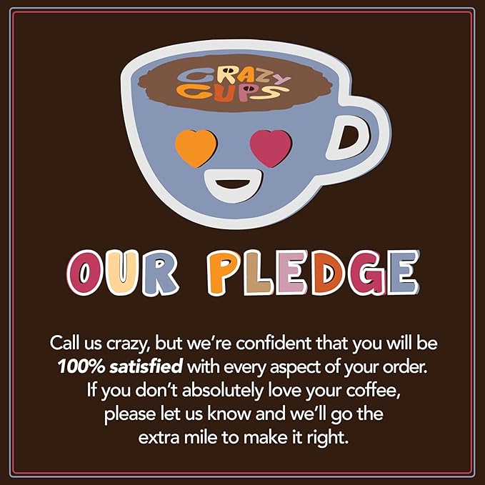 Crazy Cups Flavored Medium Roast Hot or Iced Coffee, Variety Recyclable Pods for Keurig K Cup Brewers, 24 Count