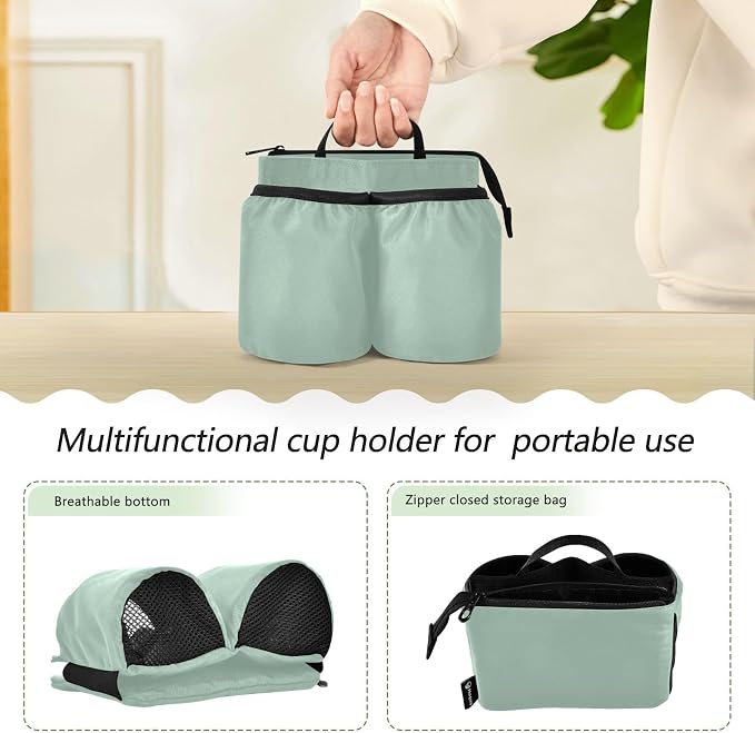 DOMIKING Leave Green Travel Luggage Cup Holder - Image 3