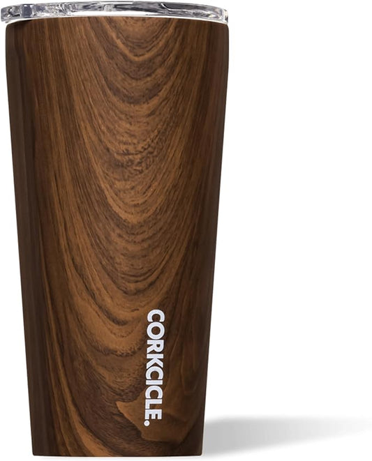 Corkcicle Classic Tumbler - Keeps Drinks Cold for 9 Hours & Hot for 3 - Triple-Insulated Stainless Steel - Holiday Tumbler Gift - 16 oz - Walnut Wood