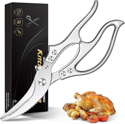 Kitchen Scissors – Luxury Heavy Duty Poultry Shears & Multipurpose Kitchen Scissors for Meat, Chicken, Fish & Vegetables, High Carbon Stainless Steel, Safety Lock, Dishwasher Safe