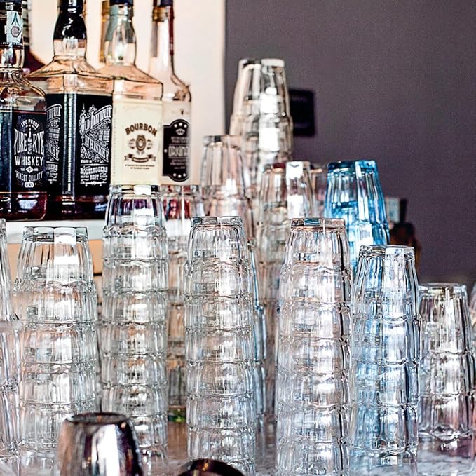 Bormioli Rocco Rock Bar Stackable Rocks Glasses, Set of 6, 9 1/4oz.