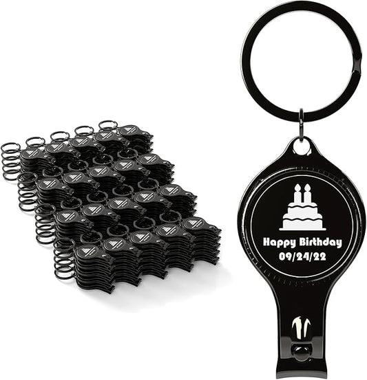 80pcs Personalized 4 in 1 Multi Function Bottle Opener, Nail Clipper, Wedding Favors Brewery, Private Customized, Black, Multitool Gifts for Men