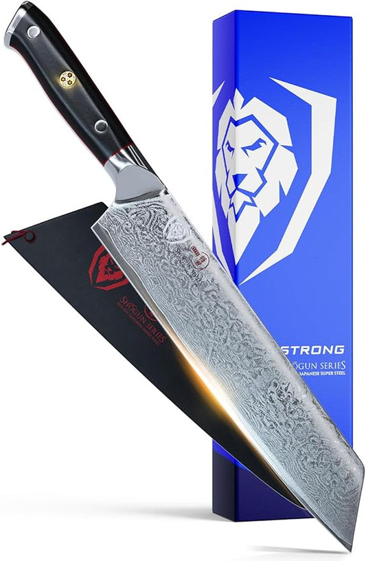 Dalstrong Kiritsuke Chef Knife - 8.5 inch - Shogun Series Elite - Damascus - Japanese AUS-10V Super Steel Kitchen Knife - Premium Black G10 Handle - Razor Sharp Knife - Chef's Knife - w/Sheath