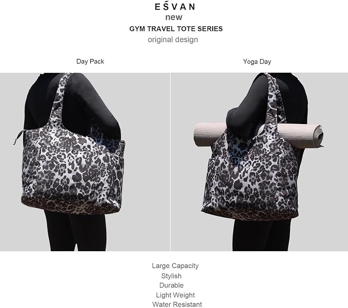ESVAN Yoga Tote Bag Mat bag Women Shoulder Bags Carryall Tote - Image 5