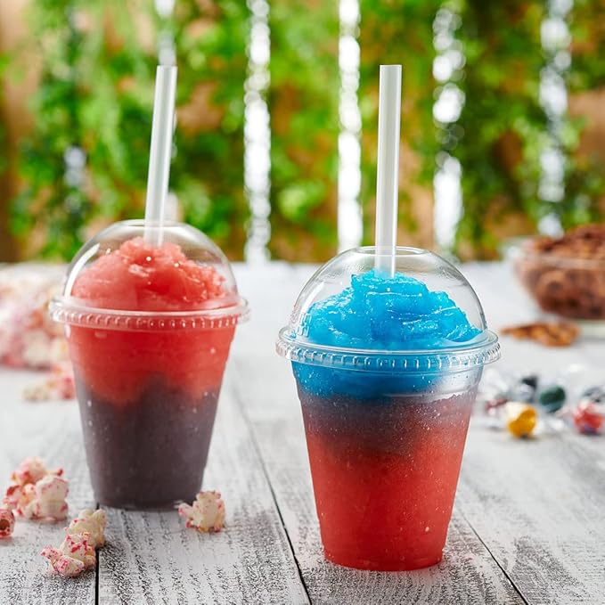 GUSTO [12 oz. - 100 Count Clear Plastic Cups With Dome Lids - Perfect for Smoothies, Milkshakes, and To-Go Beverages (Formerly Comfy Package)
