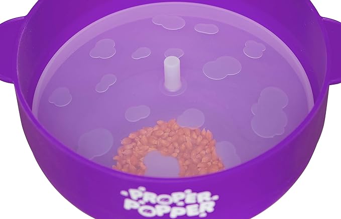 The Original Proper Popper Microwave Popcorn Popper, Silicone Popcorn Maker, Collapsible Bowl BPA Free & Dishwasher Safe - (Purple)