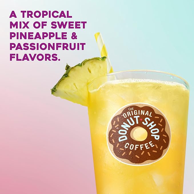 The Original Donut Shop Iced Refreshers, Pineapple Passionfruit Flavor, Keurig Single Serve K-Cup Pods, 60 Count (6 Packs of 10)