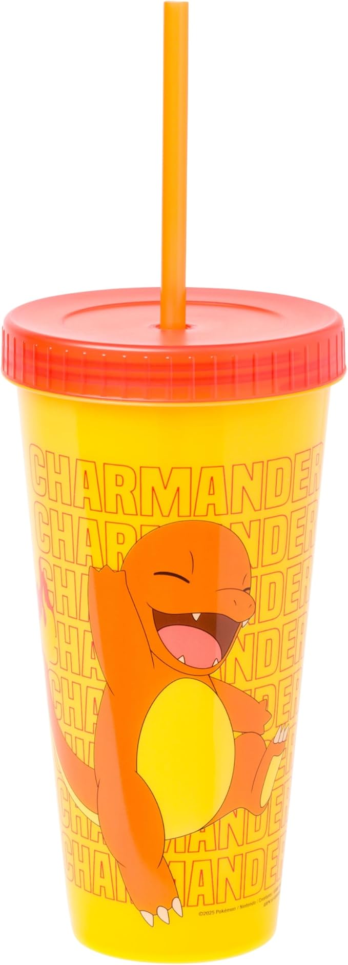 Silver Buffalo Pokémon Boxed 4 pack Color Change Plastic Tumbler Featuring Pikachu, Charmander, Bulbasaur, and Squirtle, 24 Ounces