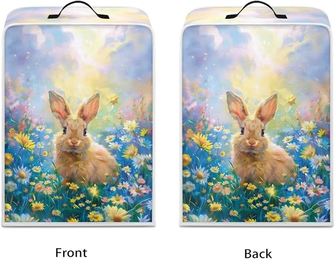 Rabbit Floral Coffee Maker Cover Waterproof Small Appliance Cover - Image 2