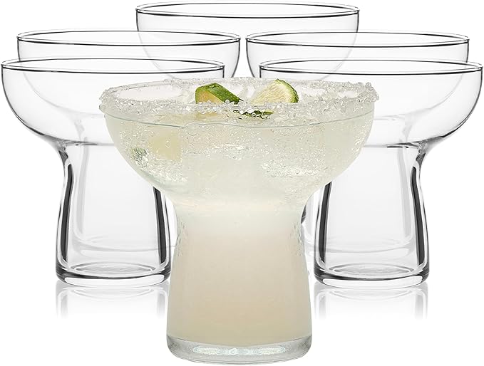 Libbey Stemless Margarita Glasses Set of 6, 10.25 ounces Classic Margarita Glasses Lightweight, Fancy Glassware Set for Celebrations